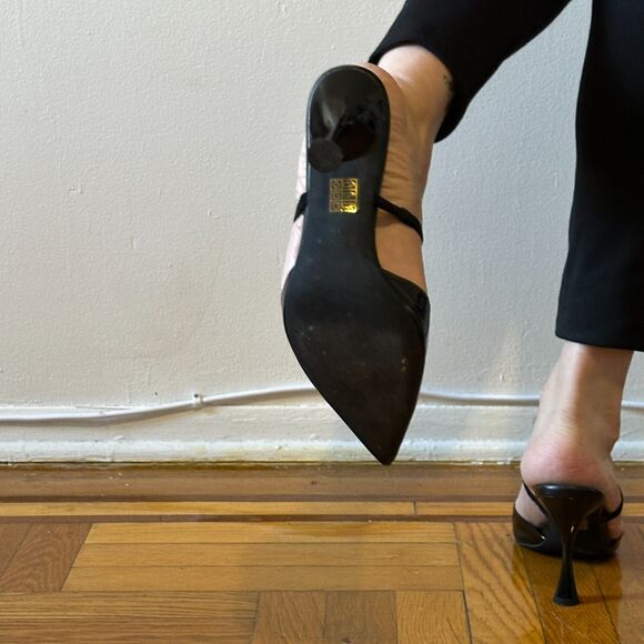 Jeffrey Campbell Lilliana Black Patent Leather Mules Kitten heels size 11 - Picture 3 of 10